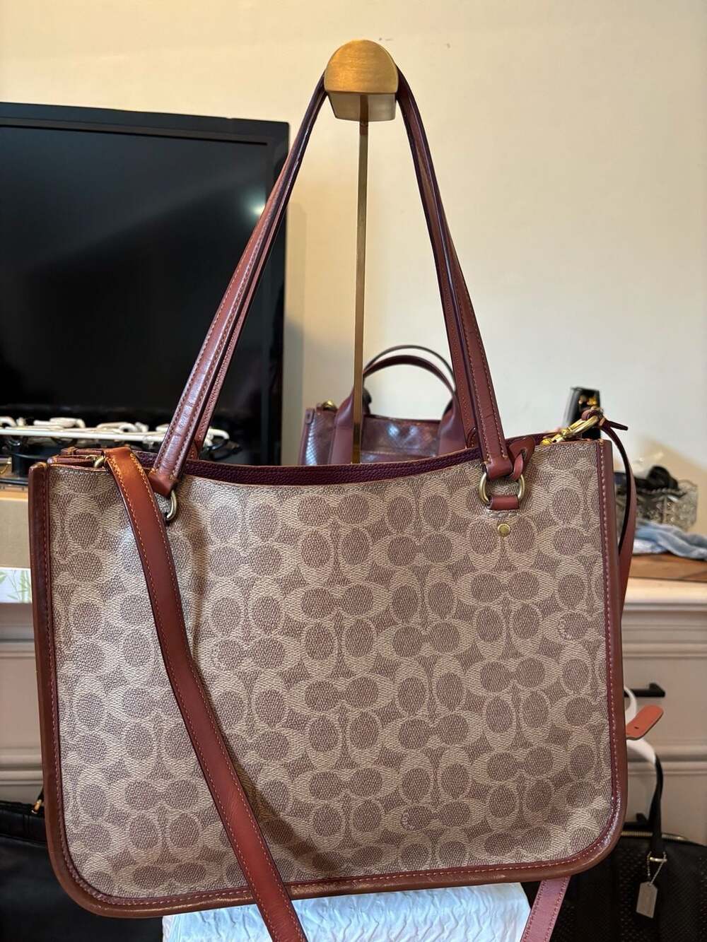 Coach Tyler Carryall In Signature Canvas Brown Crossbody Tote Bag - Picture 1 of 6